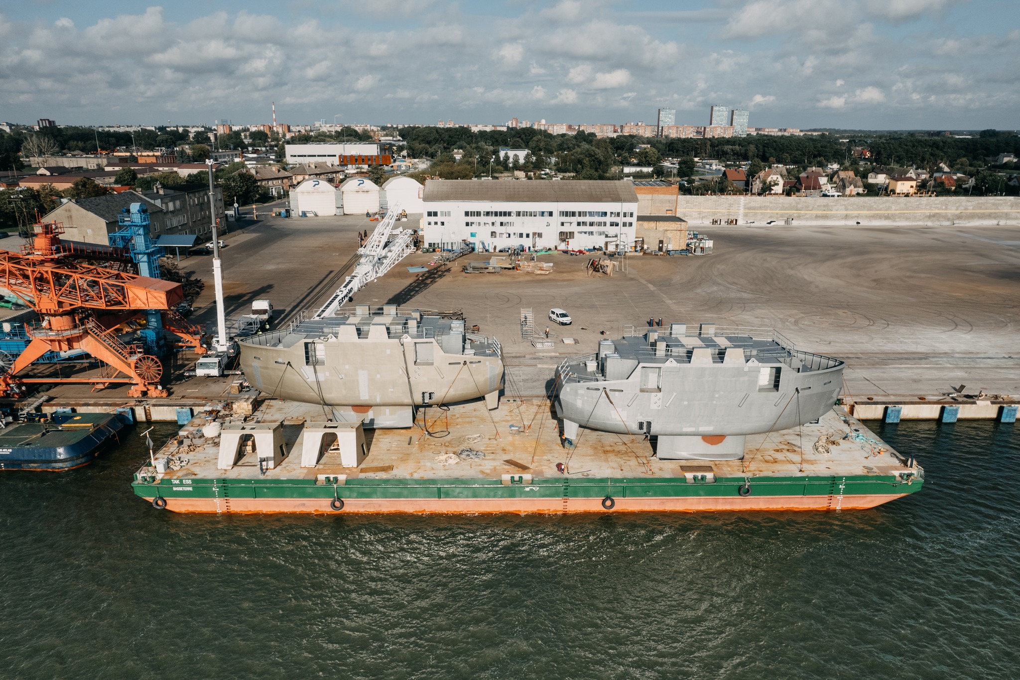 Two unmanned vessels